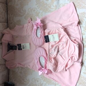 A New Ralph Lauren Pink Cross Over Dress With Pink Panties.